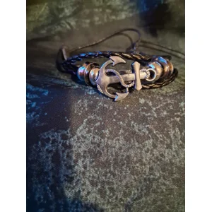 Anchor Adjustable Pleather Bracelet - 1 avail