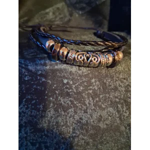 Beaded Adjustable Pleather Bracelet