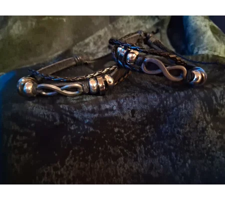 Infinity Adjustable Pleather Bracelet