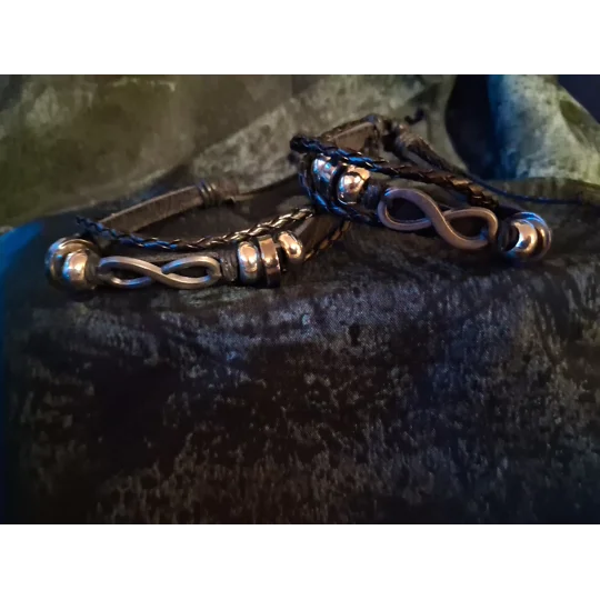Infinity Adjustable Pleather Bracelet