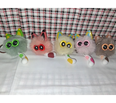 FUZZY CAT KEY CHAIN - 1 ea avail