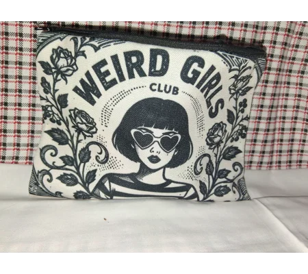 WEIRD GIRL CANVAS MAKEUP BAG - 1 AVAILABLE