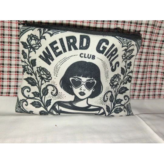 WEIRD GIRL CANVAS MAKEUP BAG - 1 AVAILABLE
