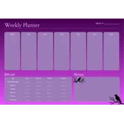 Purple Weekly Planner Pad