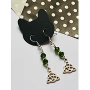 Celtic Knot and Czech Glass Bead Earrings