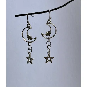 Star and Pentagram Dangle Earrings