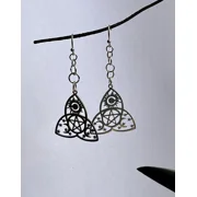 Triquetra Magic Pentacle Celestial Dangle Earrings