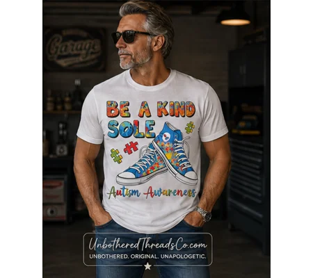 BE A KIND SOLE AUTISM AWARENESS SOFT TEE
