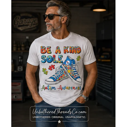 BE A KIND SOLE AUTISM AWARENESS SOFT TEE