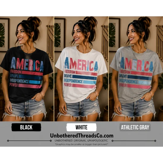 AMERICA FREEDOM-BRAVE-INDEPENDENCE=POWER*TEE