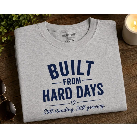 Built From hard days, still standing, still growing tee