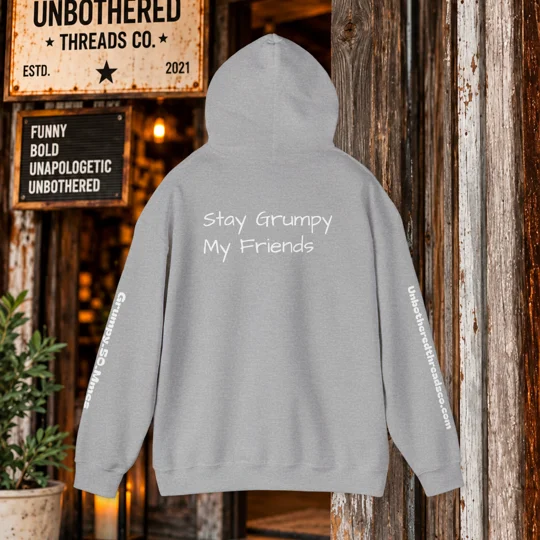 Hoodie — 'Stay Grumpy My Friends' Cartoon Grumpy Gnome Hooded Sweatshirt
