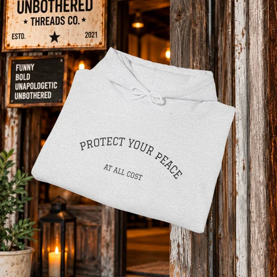 Protect Your Peace Hoodie — Minimal Self-Care Hooded Sweatshirt