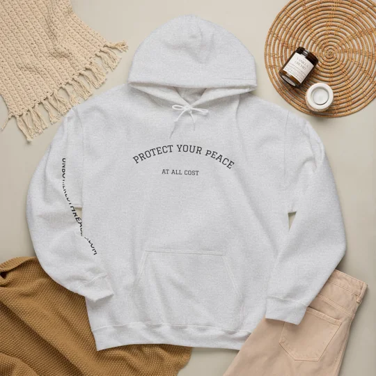 Protect Your Peace Hoodie — Minimal Self-Care Hooded Sweatshirt