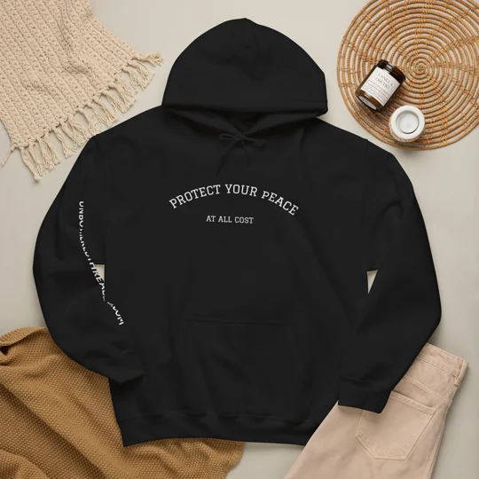 Protect Your Peace Hoodie — Minimal Self-Care Hooded Sweatshirt