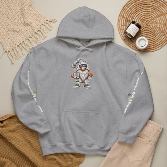 Hoodie — 'Stay Grumpy My Friends' Cartoon Grumpy Gnome Hooded Sweatshirt