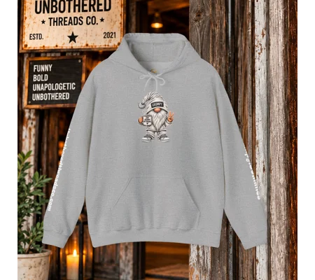 Hoodie — 'Stay Grumpy My Friends' Cartoon Grumpy Gnome Hooded Sweatshirt