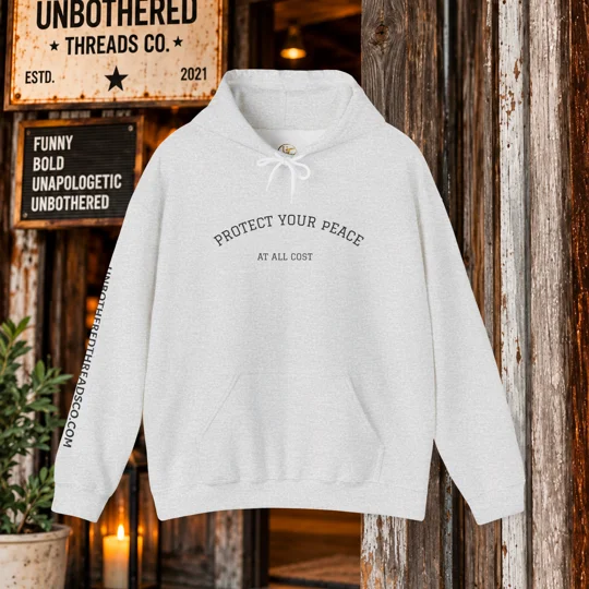 Protect Your Peace Hoodie — Minimal Self-Care Hooded Sweatshirt