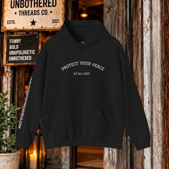 Protect Your Peace Hoodie — Minimal Self-Care Hooded Sweatshirt