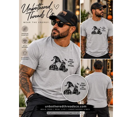Grumpy 50 Memes Pumpkin Patch Gnome Tee – Stay Grumpy My Friends