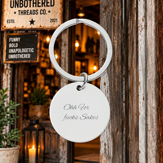 Personalized “Where the Fuck Are My Keys?” Engraved Round Keychain