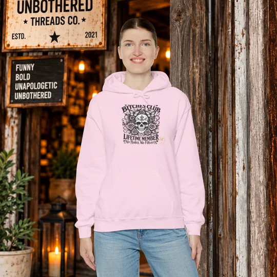 Bitch’s Club Lifetime Member Skull Hoodie