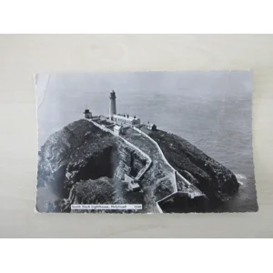 South Stack Lighthouse, Holyhead, Wales, UK. Genuine, Original, Real Photo RPPC Postcard