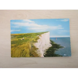 Beachy Head & Lighthouse, Eastbourne, United Kingdom, Genuine, Original, Postcard.