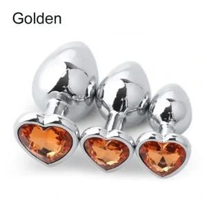 Medium Heart Shaped Metal Butt Plug (red)