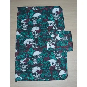 Green & Maroon Skulls Book Cover