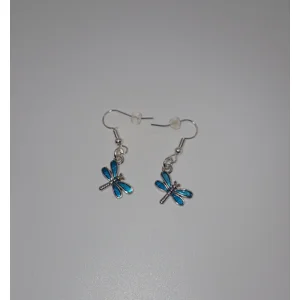 Blue Dragonfly Dangle Earrings