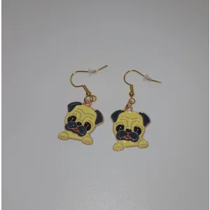 Pug Dog Dangle Earrings