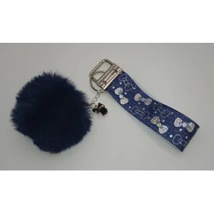 Black & Navy Bow Bag Charm
