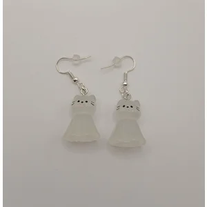 Ghost Cat Dangle Earrings