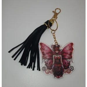 Steampunk Reddish Pink Bag Charm