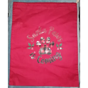 Santa Paws is Coming Christmas Sack