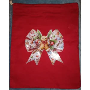 Gingerbread Bow Christmas Sack