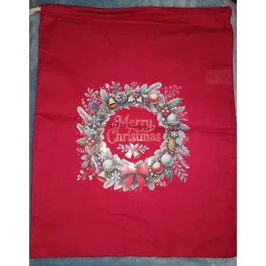 Red Bow Merry Christmas Wreath Christmas Sack