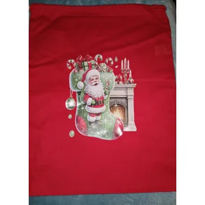 Santa Filling Stocking Christmas Sack