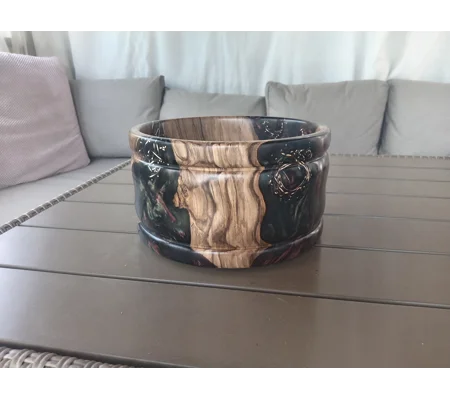 Chestnut and resin hand turned fruit bowl