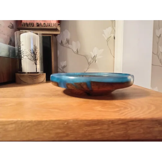 Hand turned oak and epoxy decorative dish