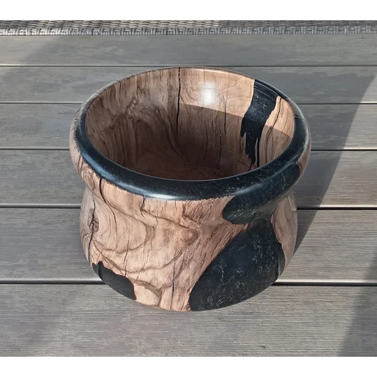 Hand turned chestnut and resin bowl