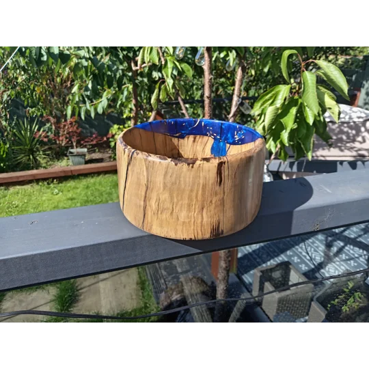 Hand-turned chestnut and resin fruit bowl