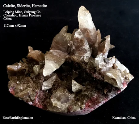 Calcite, Siderite, Hematite - Leiping Mine, China