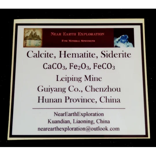 Calcite, Siderite, Hematite - Leiping Mine, China