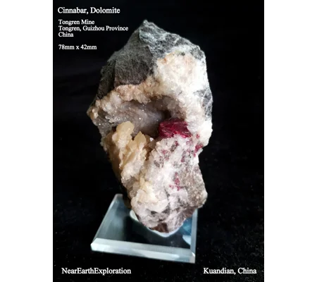 Cinnabar, Dolomite - Tongren Mine, China