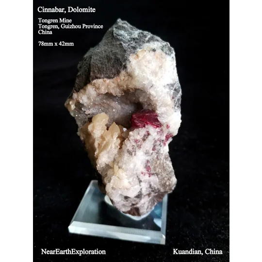 Cinnabar, Dolomite - Tongren Mine, China