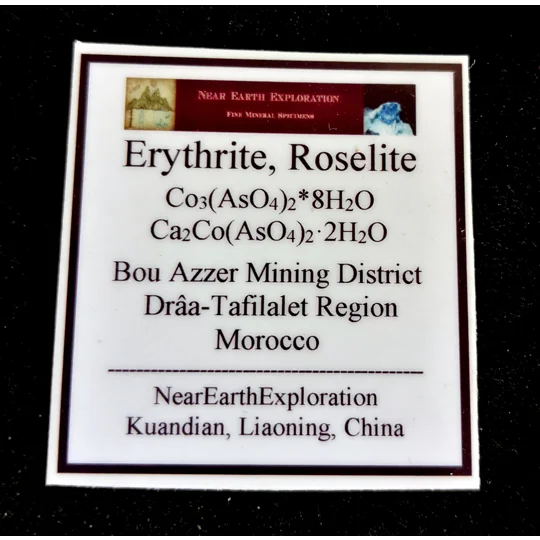 Erythrite, Roselite - Bou Azzer Mining District, Morocco
