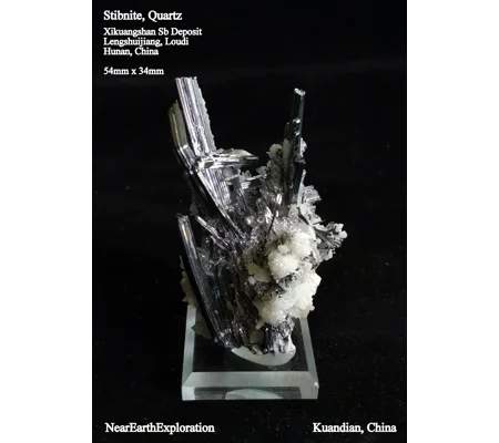 Stibnite, Quartz - Xikuangshan Sb Deposit, China
