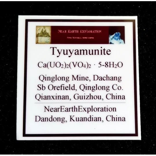 Tyuyamunite, Fluorite - Qinglong Mine, China